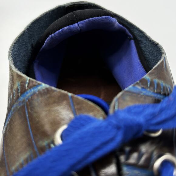 Donald Pliner Alligator Print Shoes Mens 11 Pierce Brown Leather Blue Lace Up main image 10